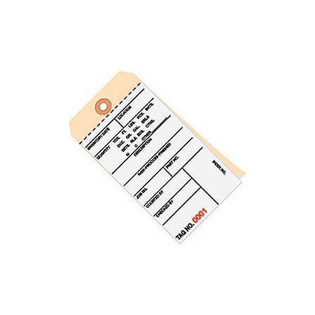 Box Packaging 2 Part Carbonless Inventory Tags, 1000-1499, Pre Wired, #8, 6-1/4"L x 3-1/8"W, 500/Pack G15033
